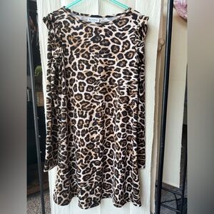 love, Fire Girls' Leopard Print Casual Dress - Black, Brown, Cream